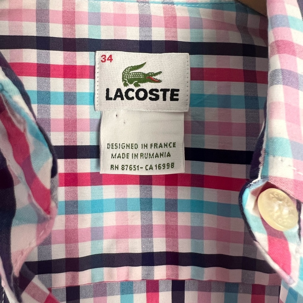 Lacoste Multicolor Button Up Down Long Sleeve Blo… - image 3
